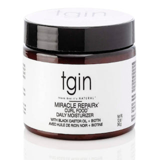 TGIN Miracle Repairx Curl Food Daily Moisturizer 12oz for hydrating strengthening and shiny curly hair care