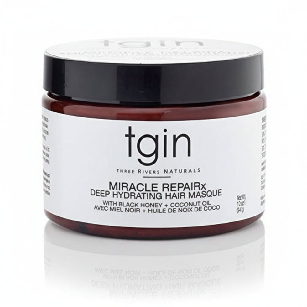 TGIN Miracle Repairx Deep Hydrating Hair Mask 12oz for repairing moisturizing and restoring curly coily hair