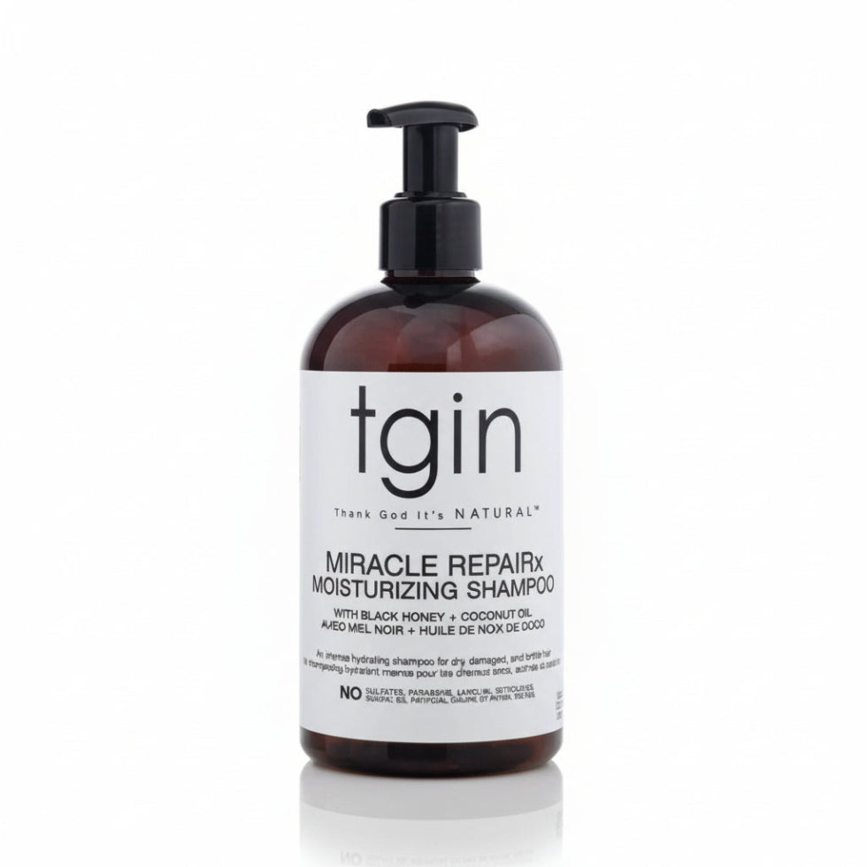 TGIN Miracle Repairx Strengthening Shampoo 13oz for repairing strengthening and cleansing curly coily hair