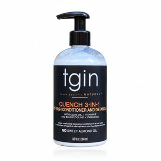 TGIN Quench 3-in-1 Co-Wash Conditioner 384ml for hydrating detangling and repairing curly coily hair
