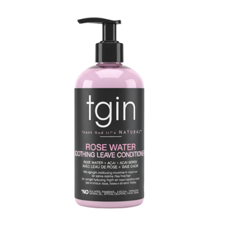 TGIN Rose Water Smoothing Leave-In Conditioner 13oz for moisturizing detangling and shiny soft curly hair