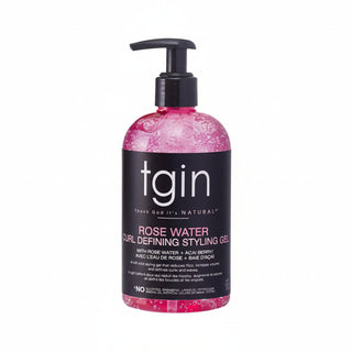TGIN Rose Water Curl Defining Styling Gel 384ml for hydrating defining and controlling curly coily hair