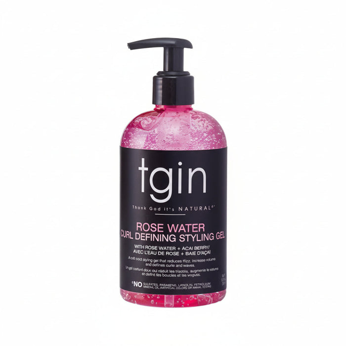 tgin Gel coiffant définissant les boucles à l'eau de rose avec de l'eau de rose et des baies d'açaï 384 ml/13 fl. onces.