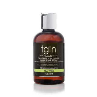 TGIN Tea Tree and Olive Oil Detoxifying Hair and Body Serum 4oz for scalp care hydration and nourishment