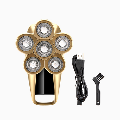 TYCHE 6 blade head shaver waterproof LED electric razor for smooth bald head shaving cordless wet dry grooming tool with ergonomic design and close shave performance