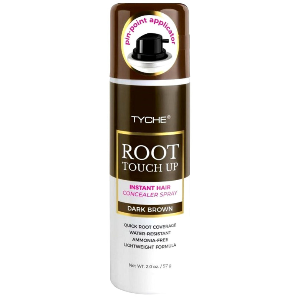 tyche dark brown root touch up spray 2oz instant gray coverage brown hair spray temporary color product
