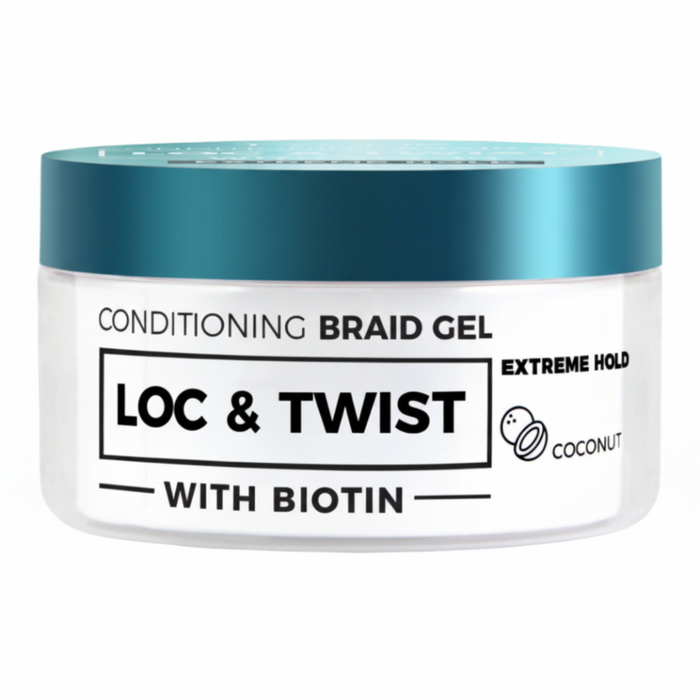 TYCHE conditioning braid gel loc twist 300ml coconut extreme hold styling gel with biotin for braids locs twists smooth frizz free long lasting protective hairstyles