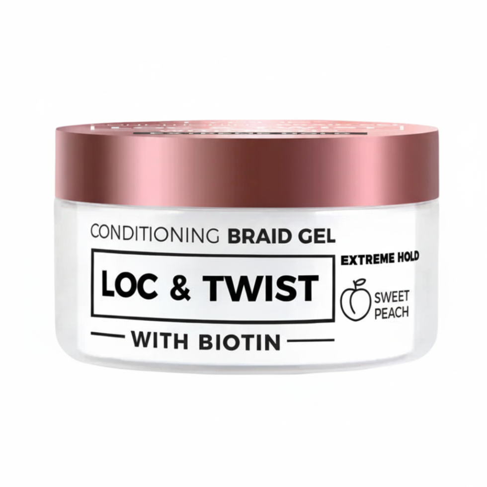 TYCHE conditioning braid gel loc twist 300ml sweet peach extreme hold styling gel with biotin for braids locs twists smooth frizz free long lasting protective hairstyles
