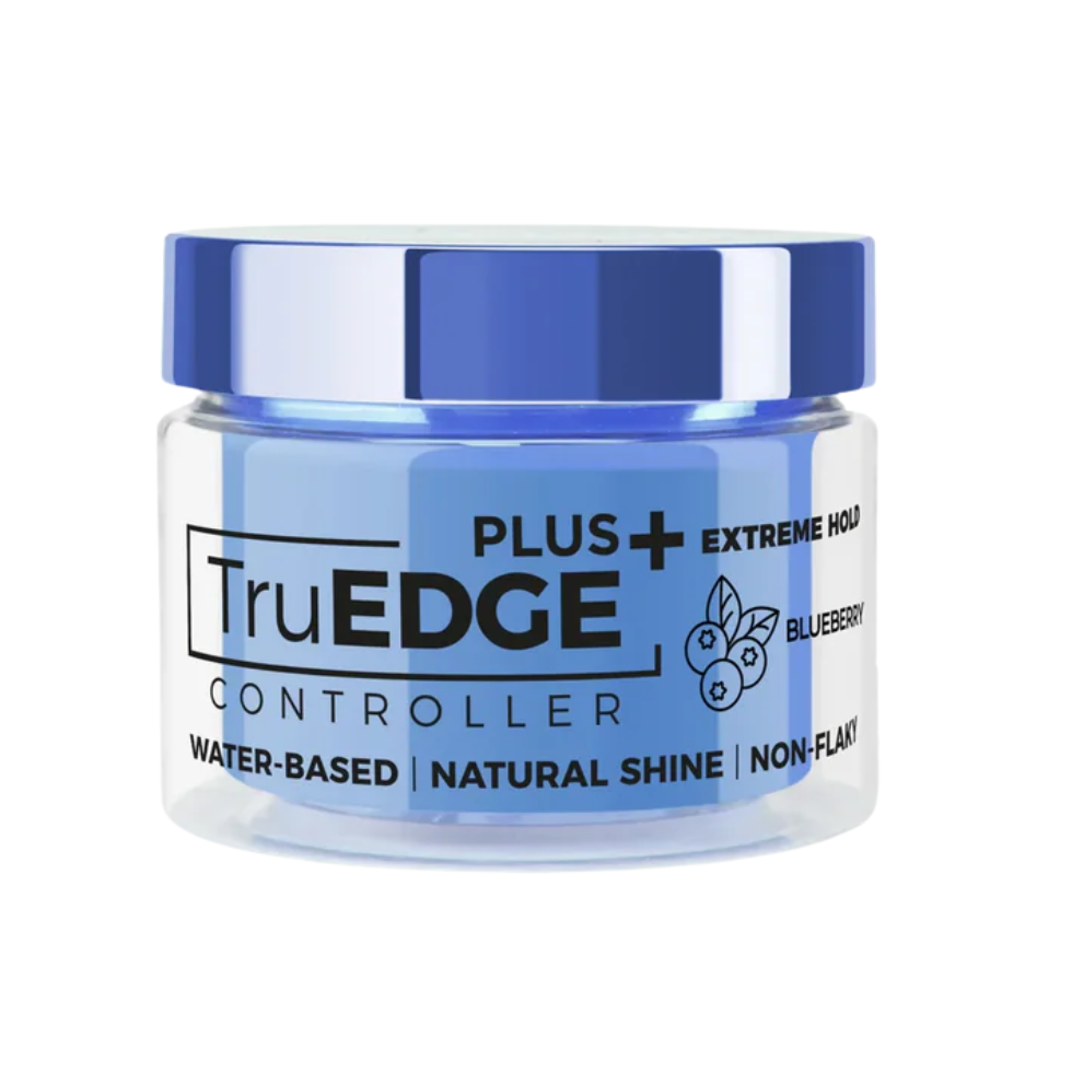 TYCHE truedge plus controller 100ml blueberry extreme hold edge control gel for sleek smooth long lasting edges with shine no flakes and nourishing oils