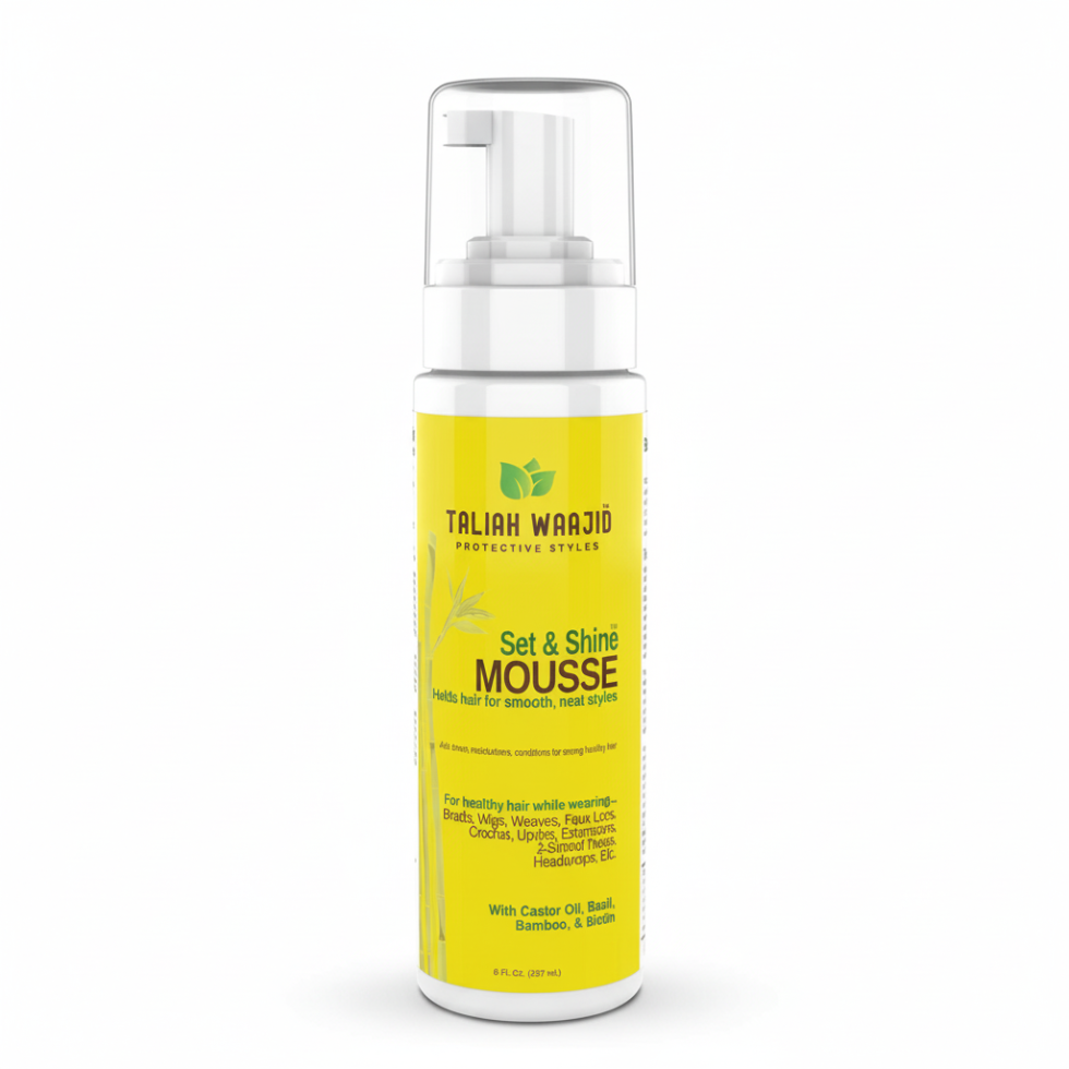 Taliah waajid set shine mousse frizz control styling foam protective styles hair