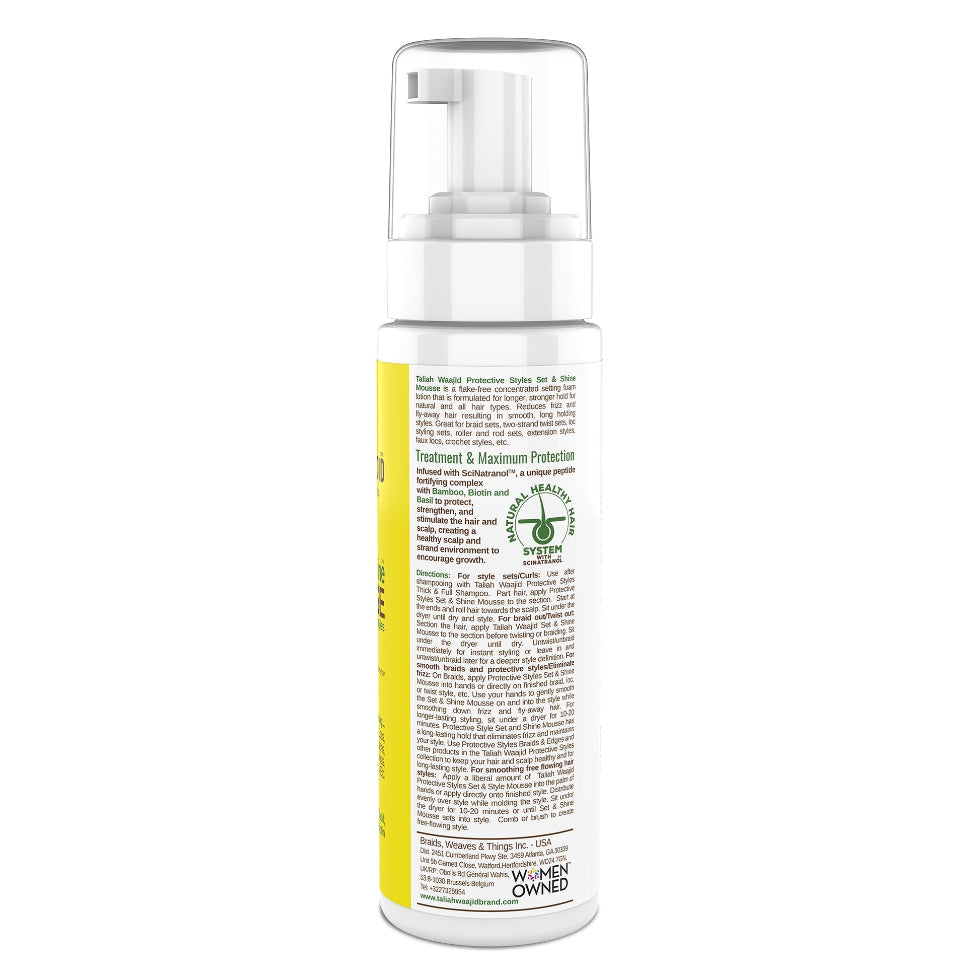 Taliah waajid set shine mousse frizz control styling foam protective styles hair