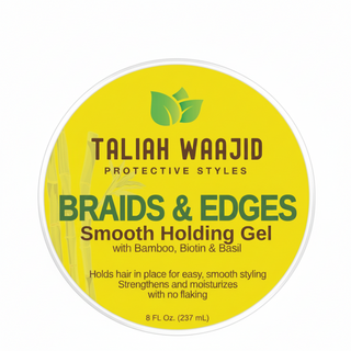 Taliah Waajid braids and edges smooth holding gel 8oz for strong hold flake free styling and sleek edges