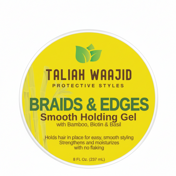 Taliah Waajid braids and edges smooth holding gel 8oz for strong hold flake free styling and sleek edges