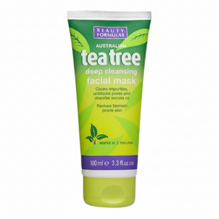 Tea tree deep cleansing clay mask 100ml purifying acne care face mask for clear smooth skin