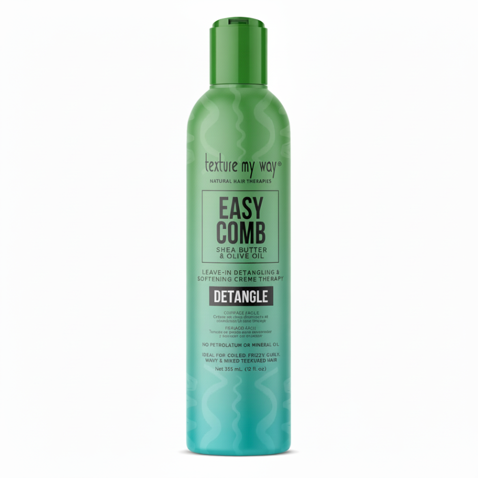 texture my way easy comb leave in detangling creme moisturizing softening frizz control smooth manageable shiny hair
