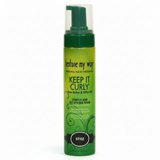 texture my way keep it curly styling foam shea butter olive oil curl definition frizz control soft bouncy natural curls styling foam