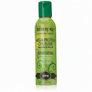 texture my way mega protein oyl elixir shea butter olive oil nourishing shine smooth soft healthy hair
