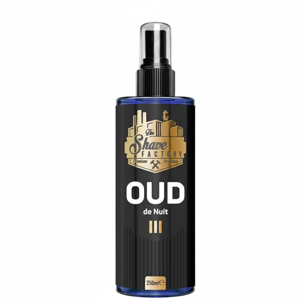 the shave factory after shave cologne oud de nuit iii 250ml cooling soothing post shave oud fragrance cologne
