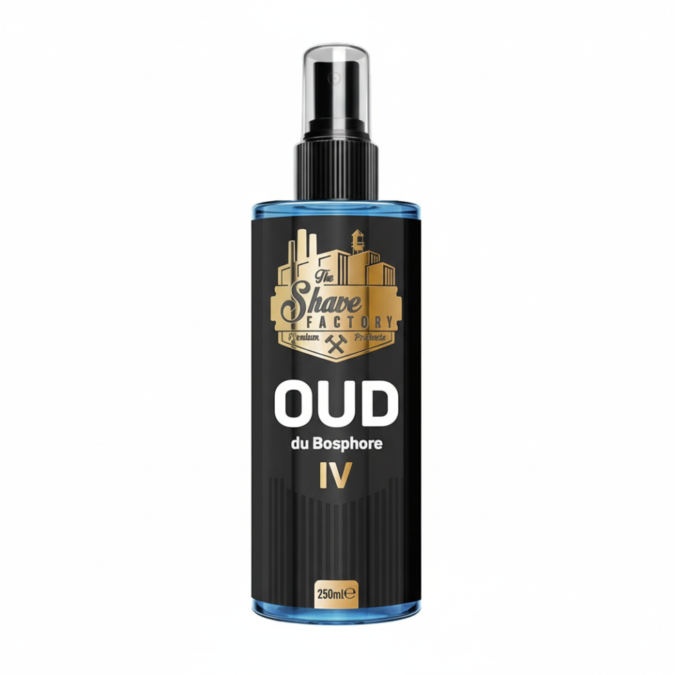 the shave factory after shave cologne oud du bosphore iv 250ml refreshing cooling post shave fragrance spray
