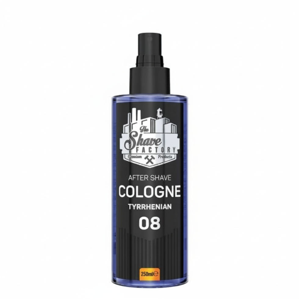 the shave factory after shave cologne tyrrhenian 08 250ml cooling fresh sporty post shave skin care cologne
