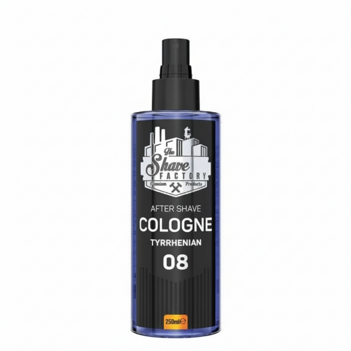 the shave factory after shave cologne tyrrhenian 08 250ml cooling fresh sporty post shave skin care cologne
