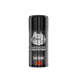 the shave factory hair building keratin fiber dark brown 22g for instant hair volume and natural fuller look
