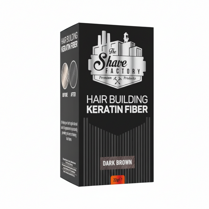 The Shave Factory Hair Building Keratin Fiber Dark Brown 22g | Fuller Hair Look