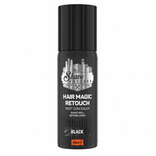 the shave factory hair magic retouch spray black 100ml temporary hair color spray for instant grey root coverage and natural black touch ups