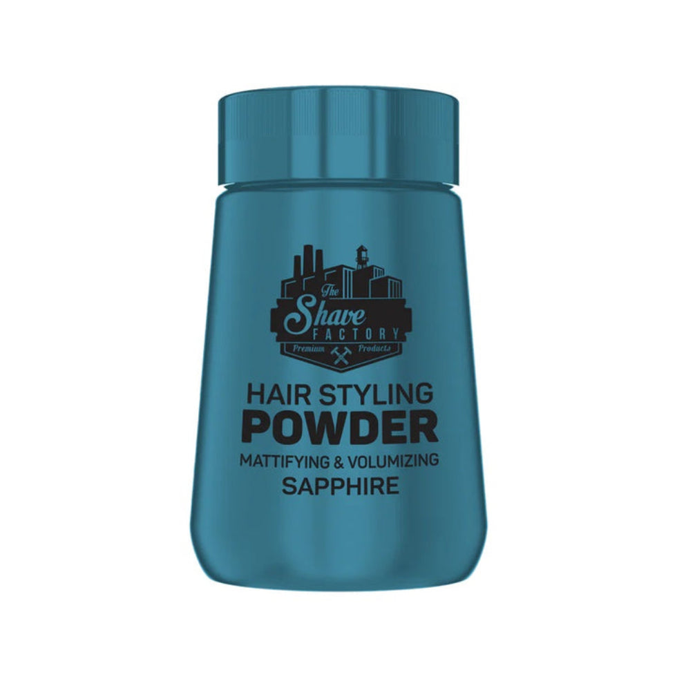 the shave factory sapphire powder wax for volume matte texture and flexible hold hair