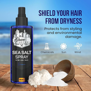 the shave factory sea salt spray 250ml for volume texture beach waves matte natural hair styling