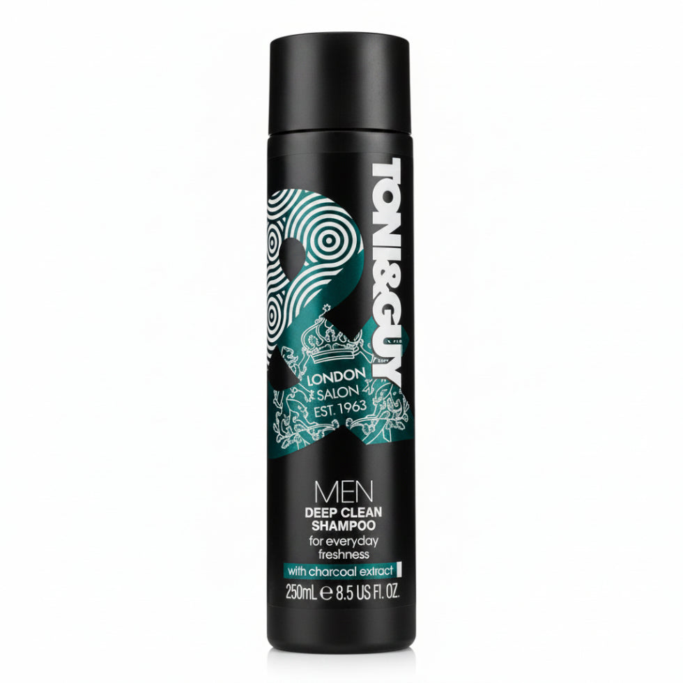 toni and guy men charcoal shampoo 250ml deep clean detox hair care activated charcoal scalp cleansing oil control fresh healthy hair shampoo product
