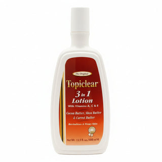 Topicleat 3 in 1 lotion 400ml carrot shea cocoa butter for deep hydration soft smooth glowing skin care