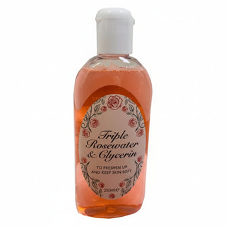 Triple rosewater and glycerin 250ml hydrating refreshing skincare solution for soft smooth healthy looking skin