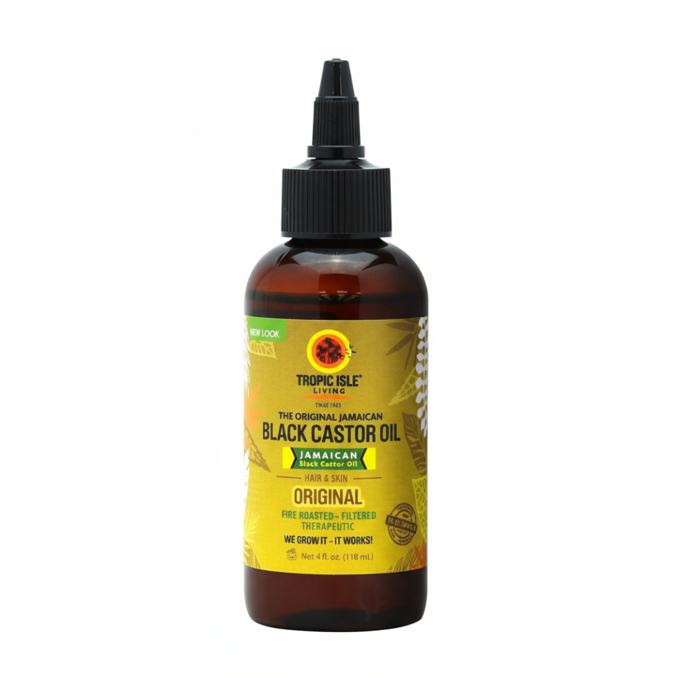 tropic isle original jamaican black castor oil 4oz for hair and skin nourishment strengthening moisture and scalp care treatment
