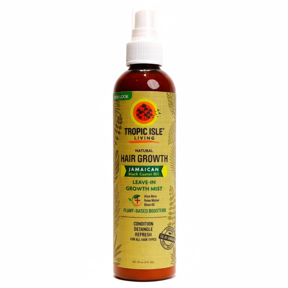 tropic isle hair gro leave in mist 8oz for moisturizing detangling hair strengthening hydration and daily hair care support