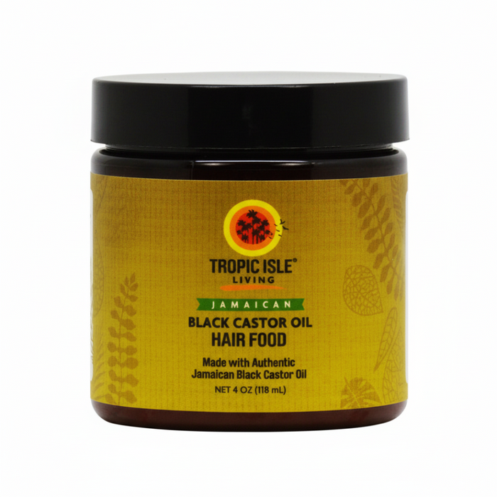 tropic isle jamaican black castor oil hair food 4oz for hair growth shine nourishment strengthening and scalp care treatment
