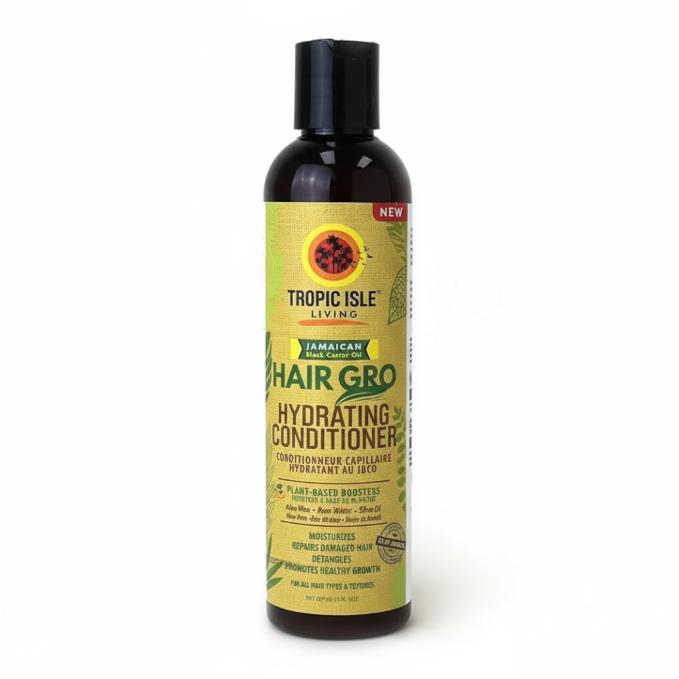 tropic isle hair gro hydrating conditioner 8oz for moisturizing detangling hair strengthening and soft smooth hair care treatment