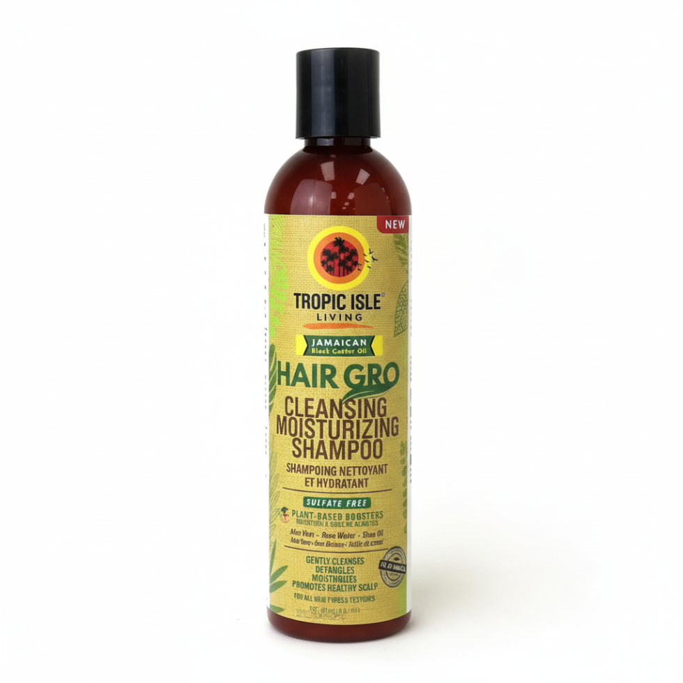 tropic isle hair gro cleansing moisturizing shampoo 8oz for gentle scalp cleansing hydration and hair strengthening care treatment