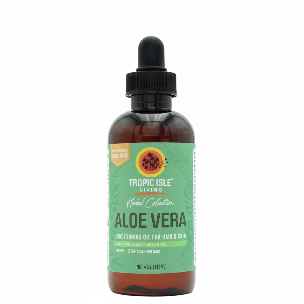 tropic isle aloe vera jamaican black castor oil conditioning oil for hair strengthening hydration scalp soothing and shine boost
