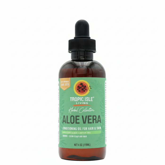 tropic isle aloe vera jamaican black castor oil conditioning oil for hair strengthening hydration scalp soothing and shine boost
