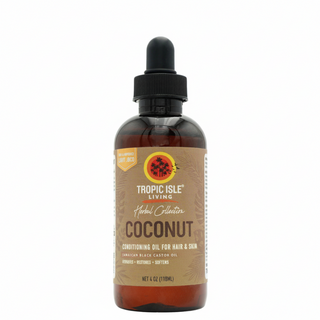 tropic isle coconut jamaican black castor oil conditioning oil for hair nourishment strengthening moisture and frizz control

