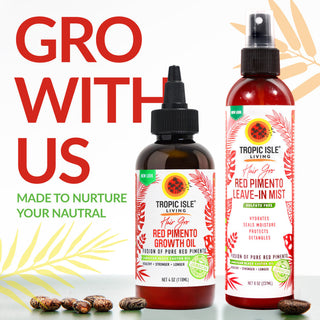 tropic isle living hair gro red pimento leave in mist for hair strengthening moisturizing frizz control and scalp care