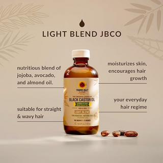 tropic isle jamaican black castor oil light blend 4oz lightweight hair oil for daily hydration scalp nourishment and hair strengthening care