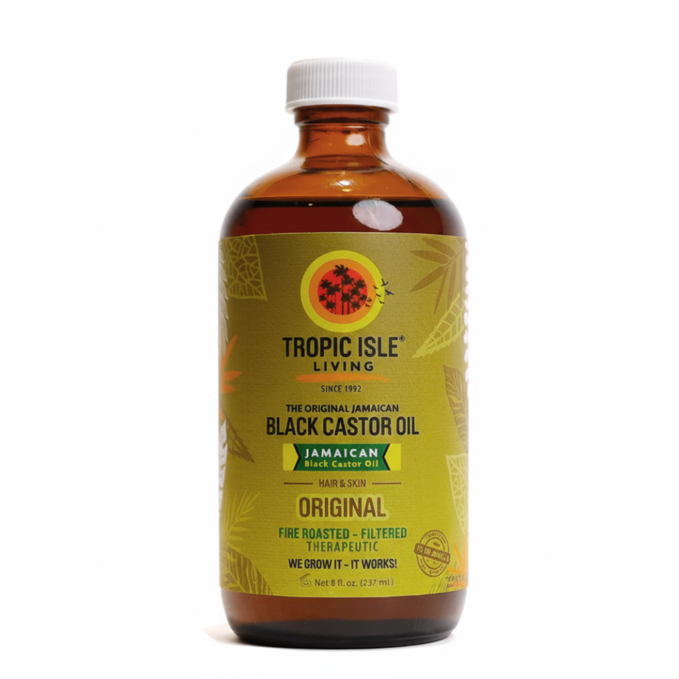 tropic isle living jamaican black castor oil original 8oz for hair strengthening scalp nourishment moisture and hair growth support
