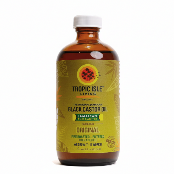 tropic isle living jamaican black castor oil original 8oz for hair strengthening scalp nourishment moisture and hair growth support
