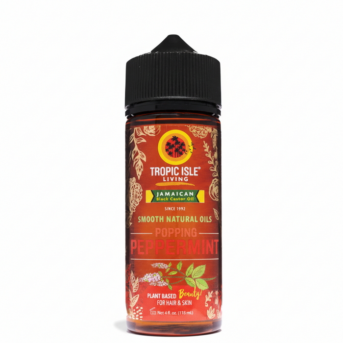 tropic isle popping peppermint natural oil for scalp refresh hair strengthening hydration and cooling treatment
