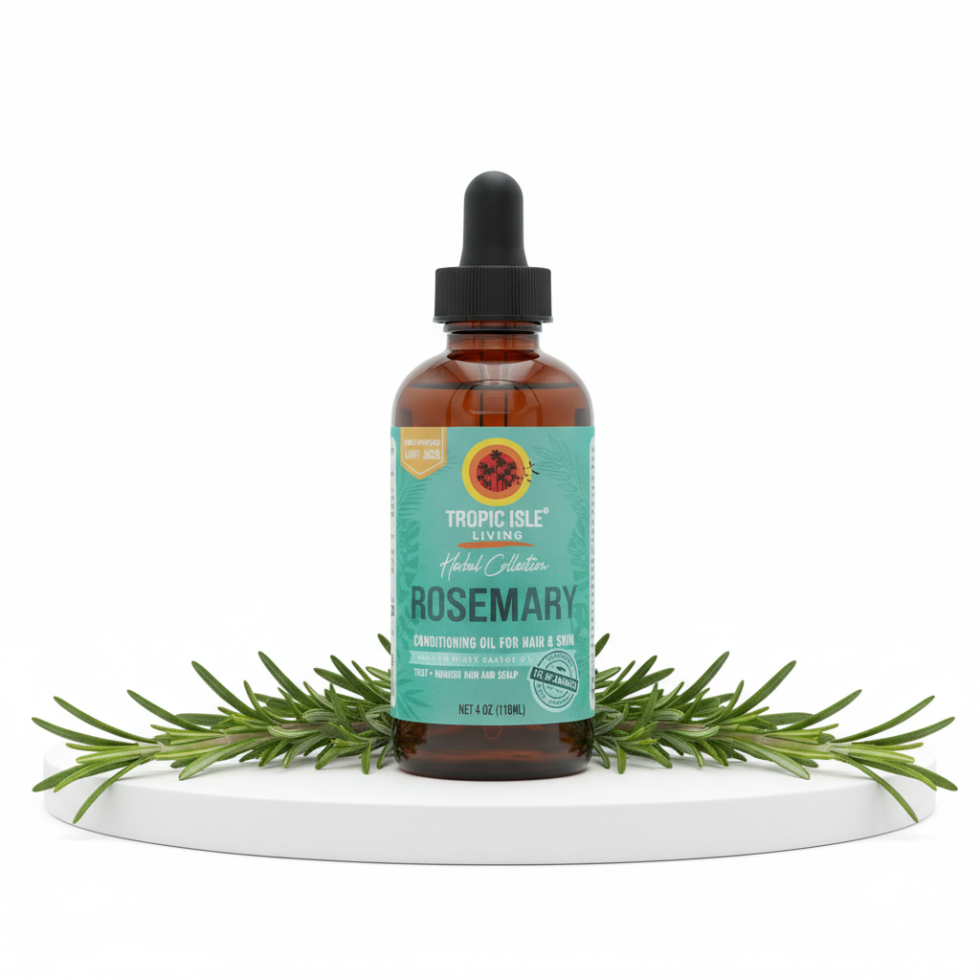 tropic isle rosemary jamaican black castor oil conditioning oil for hair strengthening scalp nourishment hydration and shine boost
