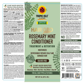 tropic isle rosemary mint conditioner for hair treatment retention moisture strengthening and detangling care