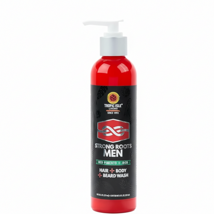 Tropic Isle Strong Roots Hair Body Beard Wash 8oz | Red Pimento + JBCO