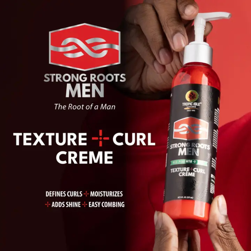 tropic isle strong roots texture and curl creme for men defines curls enhances texture and provides moisture and frizz control